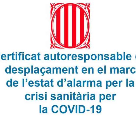 El Govern emite un «certificado de autorresponsabilidad» para los desplazamientos El Govern emite un "certificado de autorresponsabilidad" para los desplazamientos