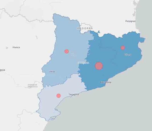 Mapa interactivo por municipios de casos de coronavirus en Catalunya Mapa interactivo por municipios de casos de coronavirus en Catalunya