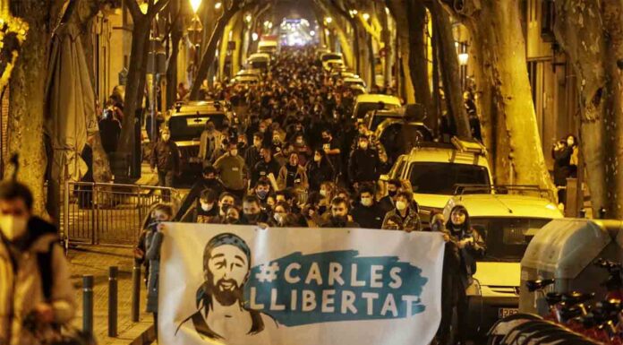 Manifestación en Sants por el vecino encarcelado Manifestación en Sants por el vecino encarcelado