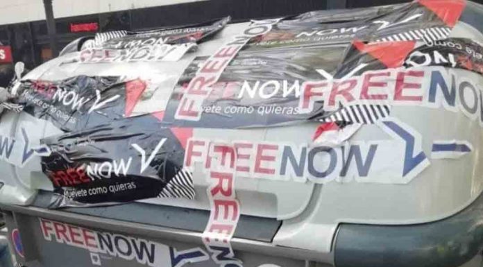 Multitudinaria manifestación de los taxistas contra Free Now Multitudinaria manifestación de los taxistas contra Free Now