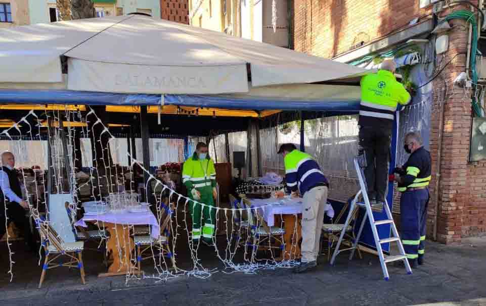 Despliegue policial sin precedentes para desmantelar la terraza del Salamanca