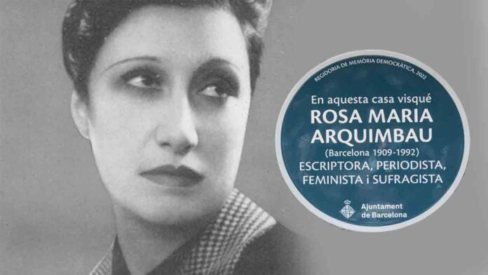 Una placa recuerda a la escritora y periodista Rosa Maria Arquimbau
