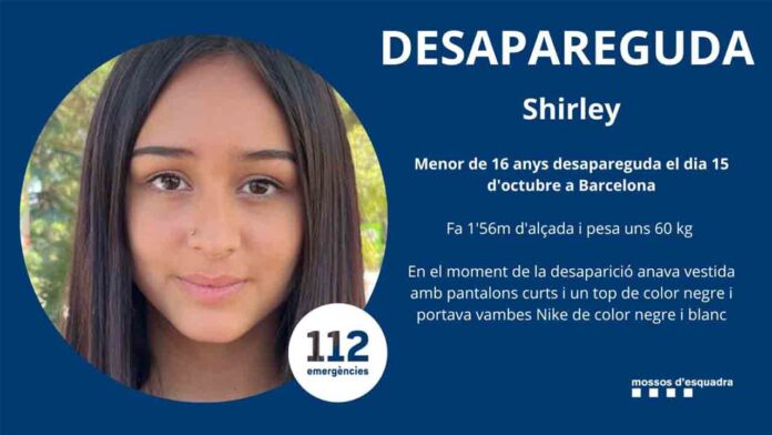 Buscan a Shirley, una joven de 16 años desaparecida desde el sábado en Barcelona