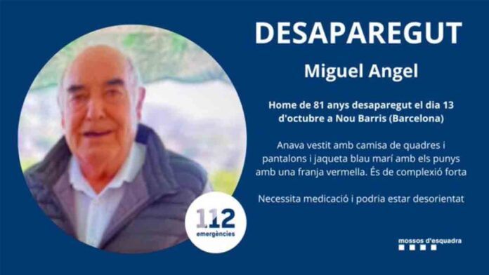 Buscan a un hombre de 81 años desaparecido en Nou Barris