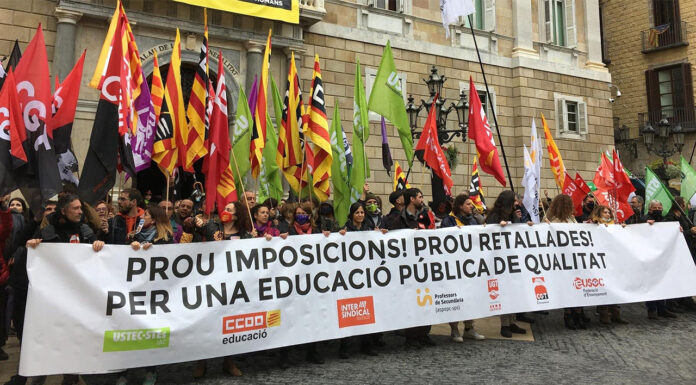 Huelga de profesores y maestros en Barcelona hoy 25 de enero Huelga de profesores y maestros en Barcelona hoy 25 de enero