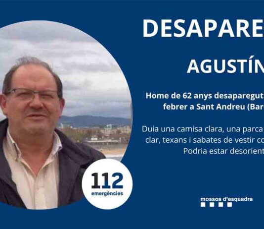 Buscan a un hombre de 62 años desaparecido en Sant Andreu Buscan a un hombre de 62 años desaparecido en Sant Andreu