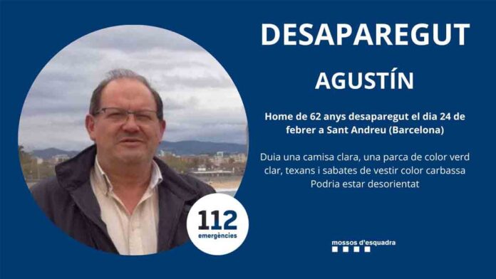 Buscan a un hombre de 62 años desaparecido en Sant Andreu