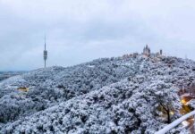 Llega la nieve a Barcelona Llega la nieve a Barcelona