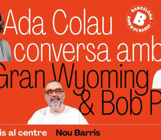 Ada Colau, el Gran Wyoming y Bob Pop en Nou Barris Ada Colau, el Gran Wyoming y Bob Pop en Nou Barris