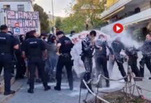 Enfrentamientos por un acto de Ciudadanos y la ultraderecha en un edificio ocupado de la Bonanova Enfrentamientos por un acto de Ciudadanos y la ultraderecha en un edificio ocupado de la Bonanova