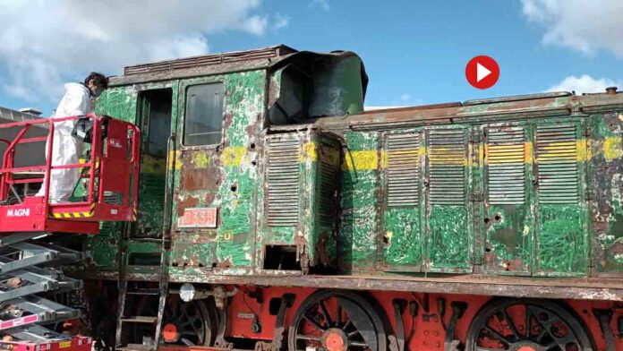 Restauración de la antigua locomotora que presidirá La Maquinista