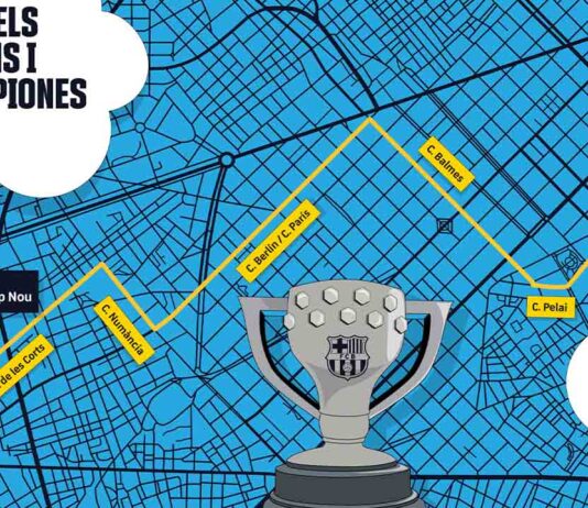 Recorrido de la rúa de las campeonas y campeones del Barça en la Liga Recorrido de la rúa de las campeonas y campeones del Barça en la Liga