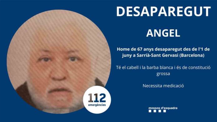 Buscan a Angel, un hombre de 67 años desaparecido en Sarrià-Sant Gervasi