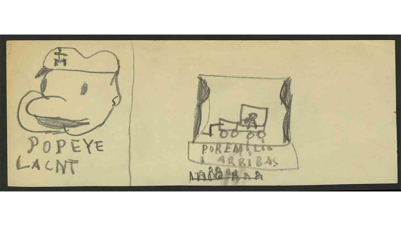 Dibujos inéditos infantiles realizados durante la Guerra Civil