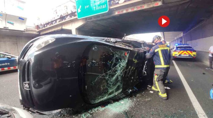 Un accidente múltiple en el túnel de Glòries deja cinco heridos, dos de ellos graves Un accidente múltiple en el túnel de Glòries deja cinco heridos, dos de ellos graves