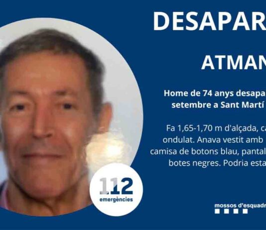 Encuentran al hombre de 74 años desaparecido en Sant Martí Buscan a un hombre de 74 años desaparecido en Sant Martí
