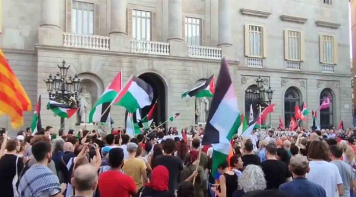 Cientos de personas se concentran en la Plaza Sant Jaume en apoyo a Palestina Cientos de personas se concentran en la Plaza Sant Jaume en apoyo a Palestina