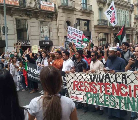 Manifestación en Barcelona por la defensa de Palestina Manifestación en Barcelona por la defensa de Palestina