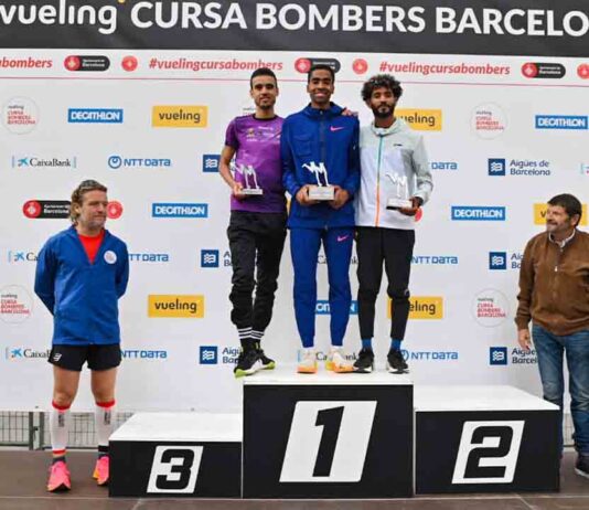 Rodríguez y Oukhelfen, ganadores de la Vueling Cursa Bombers Barcelona 2023 Rodríguez y Oukhelfen, ganadores de la Vueling Cursa Bombers Barcelona 2023