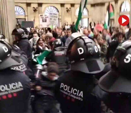 Los Mossos cargan contra los manifestantes pro Palestina en el Estación de Francia Los Mossos cargan contra los manifestantes pro Palestina en el Estación de Francia