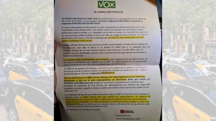 Vox intenta ganarse el voto de los taxistas. No queremos que nos ayude la ultraderecha