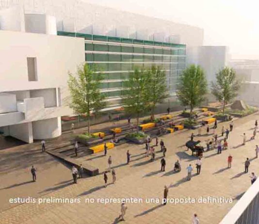 Mejora de la plaza dels Àngels para incorporar zonas de estancia y verde Mejora de la plaza dels Àngels para incorporar zonas de estancia y verde