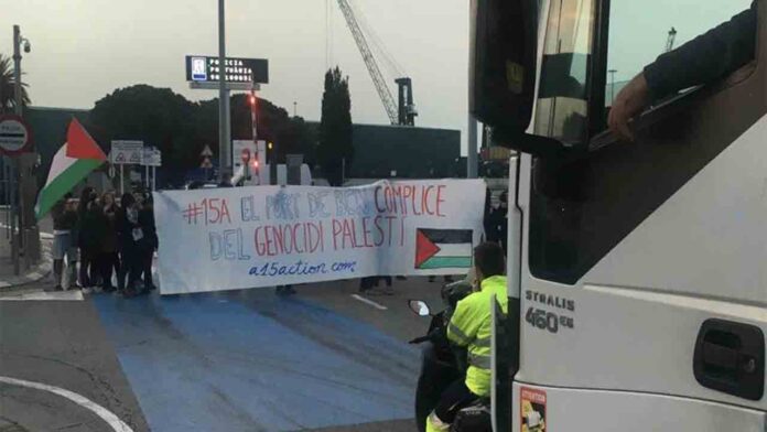 Concentración en el puerto en solidaridad con Palestina