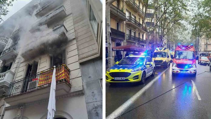 Incendio en una vivienda de la calle Còrsega en el Eixample
