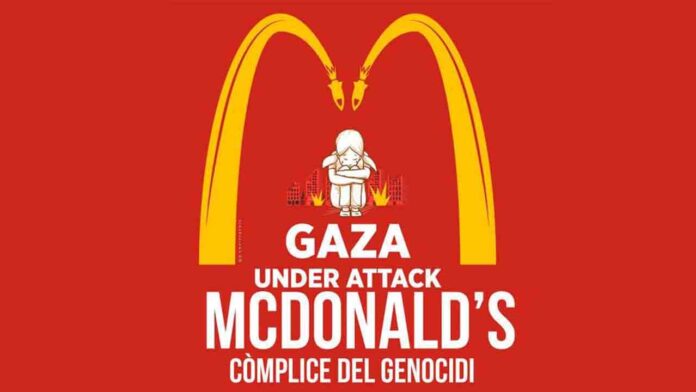 Manifestación contra McDonald's en passeig de Gràcia