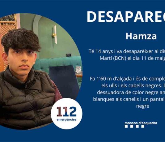 Buscan a un menor de 14 años desaparecido em Sant Martí Buscan a un menor de 14 años desaparecido em Sant Martí