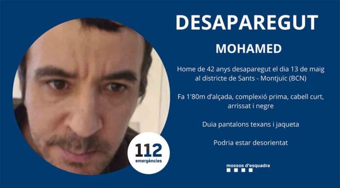 Encuentran a Mohamed sano y salvo en Mataró Buscan a un hombre de 42 años desaparecido en Sants-Montjuïc