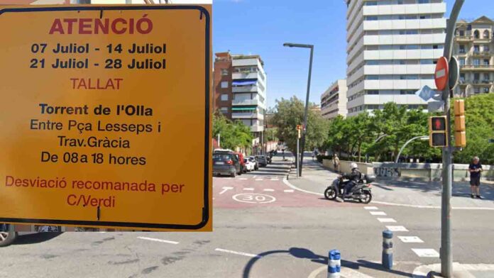 Obras de pavimentación en Torrent de l'Olla