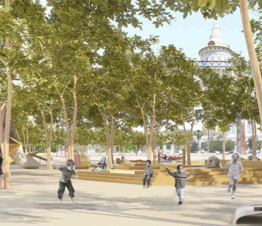 Recta final de las obras en el parque de la Barceloneta Recta final de las obras en el parque de la Barceloneta