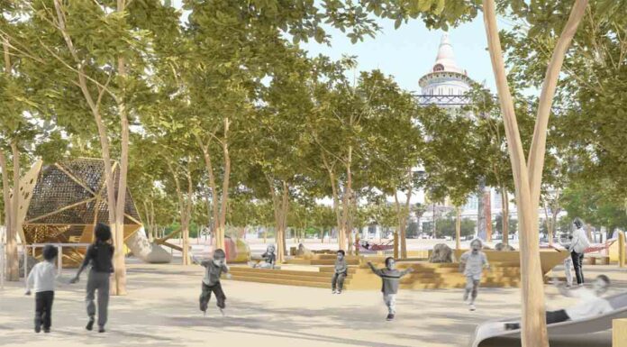 Recta final de las obras en el parque de la Barceloneta Recta final de las obras en el parque de la Barceloneta