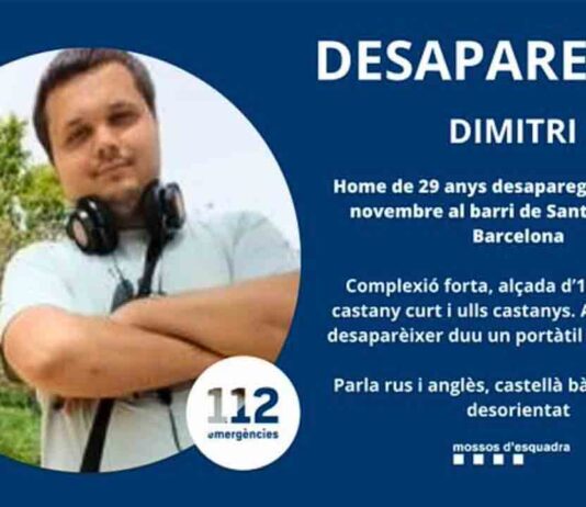Los Mossos buscan a un hombre de 29 años desaparecido en Sant Andreu Los Mossos buscan a un hombre de 29 años desaparecido en Sant Andreu