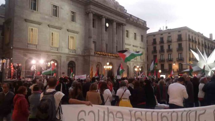 Manifestación para reclamar boicot a Israel y el alto el fuego en Palestina
