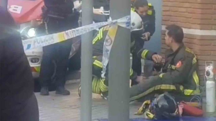 Rescatan un perro del incendio en un local de La Bordeta