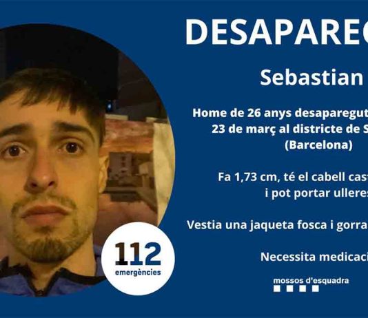 Desaparecido en Sant Martí un joven que necesita medicación Desaparecido en Sant Martí un joven que necesita medicación