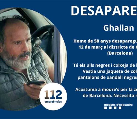 Encuentran sano y salvo a Ghailan, el hombre desaparecido en Ciutat Vella Buscan a un hombre desaparecido en Ciutat Vella que necesita medicación