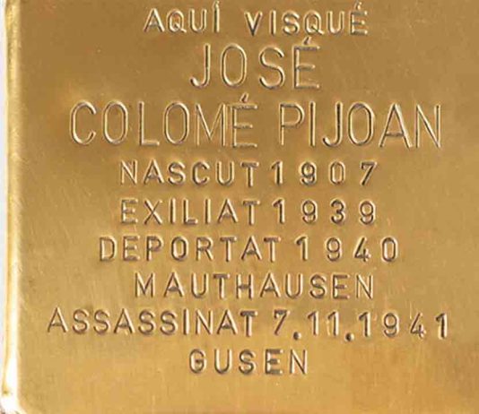 Reconocimiento a José Colomé, asesinado por el nazismo Reconocimiento a José Colomé, asesinado por el nazismo