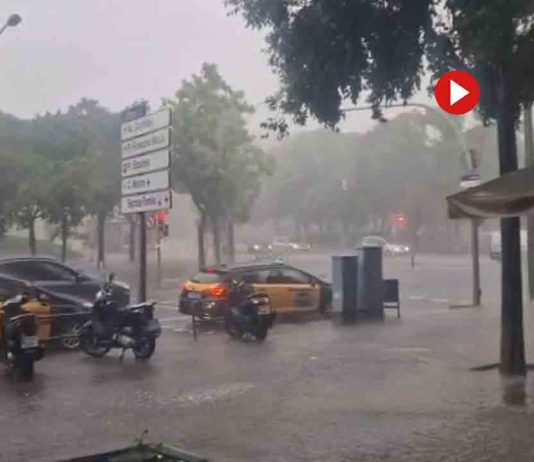 El agua descarga con fuerza en Barcelona El agua descarga con fuerza en Barcelona