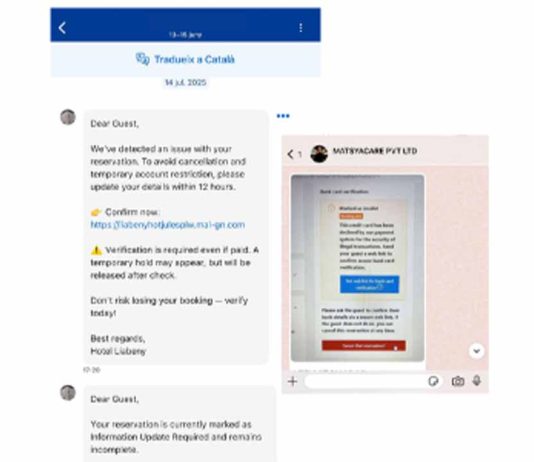 Alertan de una nueva estafa suplantando a Booking para robar datos bancarios Alertan de una nueva estafa suplantando a Booking para robar datos bancarios