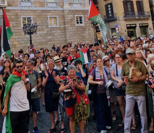 Protesta en la plaza Sant Jaume para exigir el fin del genocidio en Gaza Protesta en la plaza Sant Jaume para exigir el fin del genocidio en Gaza