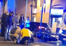 Un VTC arrolla a un motorista en la carretera de Sants Un VTC arrolla a un motorista en la carretera de Sants