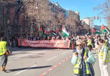 La manifestación por Palestina reclama sanciones y embargo de armas a Israel La manifestación por Palestina reclama sanciones y embargo de armas a Israel