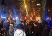 Protesta frente a la sede de Junts por el rechazo al decreto antidesahucios Protesta frente a la sede de Junts por el rechazo al decreto antidesahucios