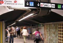 Cierre del pasillo de enlace entre la L1 y la L5 en plaza de Sants Cierre del pasillo de enlace entre la L1 y la L5 en plaza de Sants