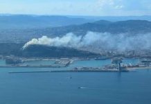 Un incendio de matorrales obliga a evacuar el Castillo de Montjuïc en Barcelona Un incendio de matorrales obliga a evacuar el Castillo de Montjuïc en Barcelona