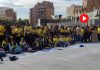 Los docentes en huelga ocupan la Sagrada Família con un aula simbólica Los docentes en huelga ocupan la Sagrada Família con un aula simbólica