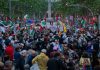 Protestas en Barcelona por la detención de dos activistas de la Flotilla Protestas en Barcelona por la detención de dos activistas de la Flotilla